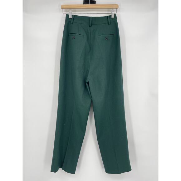 The Frankie Shop NWT | Bea High Waisted Pleated Forest Green Trousers  XS - Picture 4 of 14